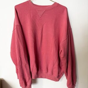 pink crewneck sweatshirt